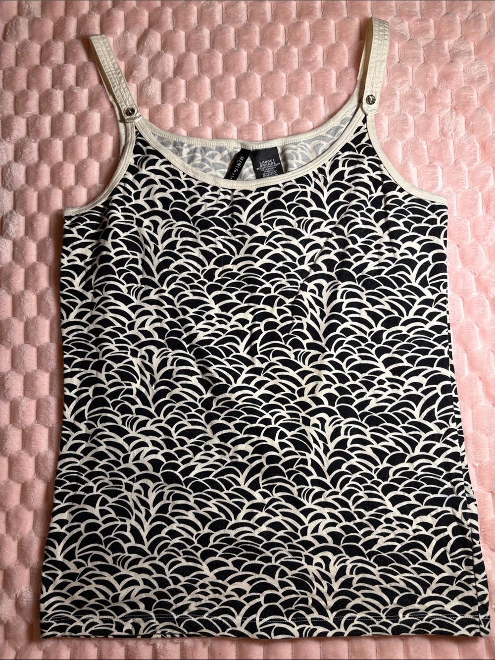 Vintage/Y2K Geometric Scallop Print Cami Tank Top Size Large